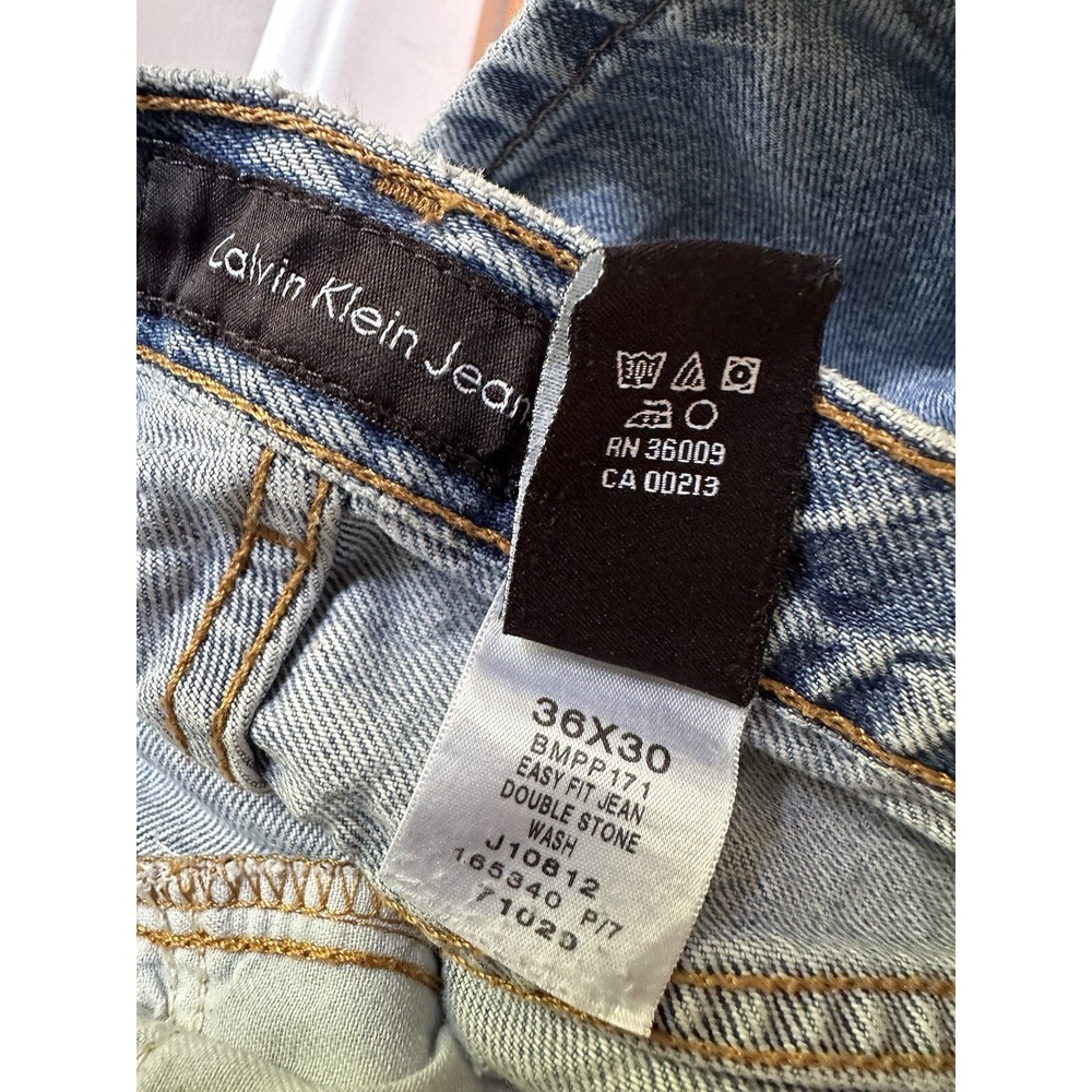 Vintage CALVIN KLEIN JEANS 36x30 Easy Fit‎ Straight Leg Stone Wash BMPP171 - Picture 7 of 7